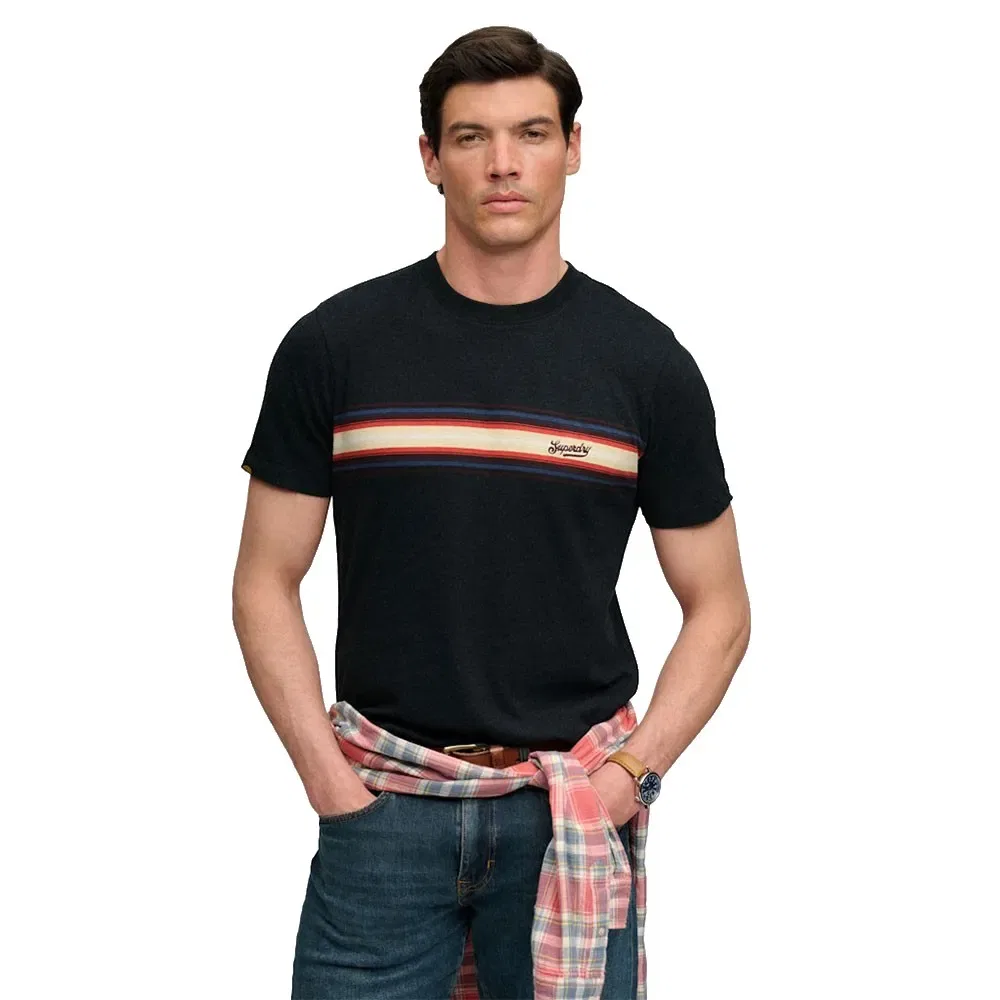 Мужская футболка с коротким рукавом Outdoor Stripe Logo Relaxed Superdry, Black