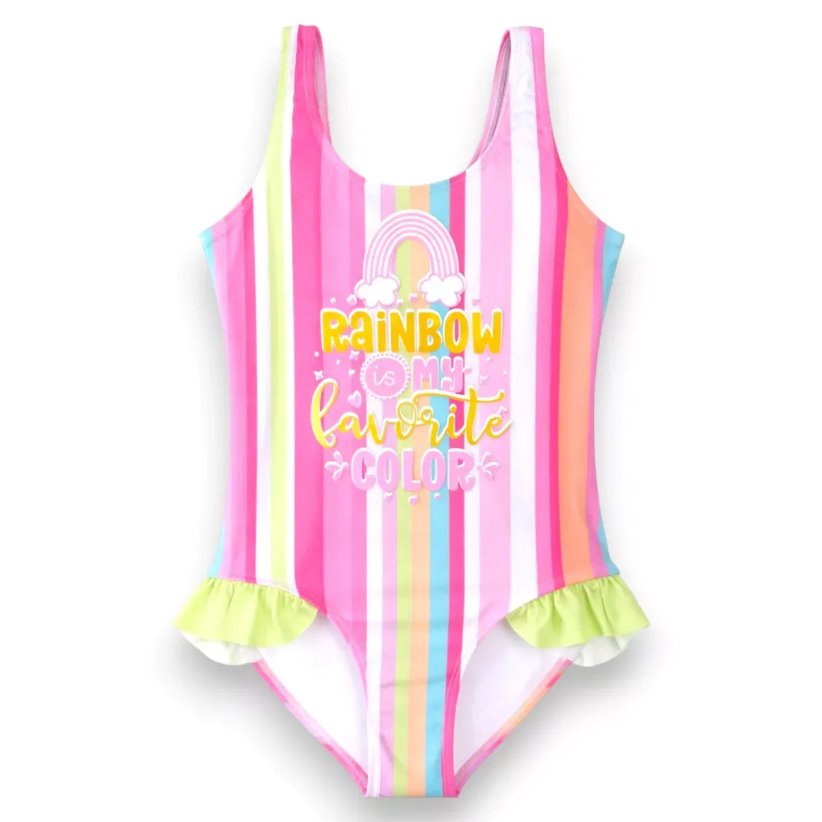 Детский цельный купальник для девочек с принтом Pastel Stripe Print YMI, Pastel Stripe Print