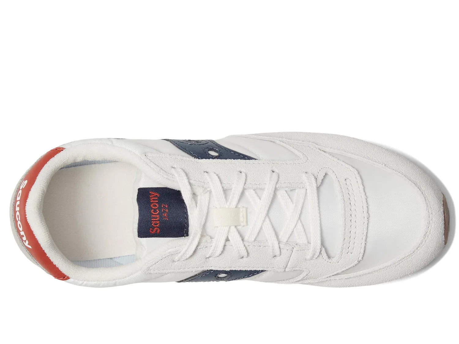 Детские кроссовки для мальчиков и девочек из замши и сетки Jazz Original Saucony, Grey Navy Red 08 — фото 2