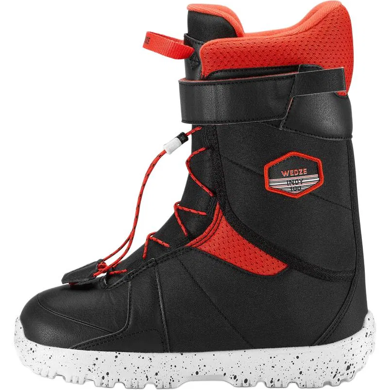 Детские зимние ботинки нескользящие с моделью DECATHLON, Black/Vermilion