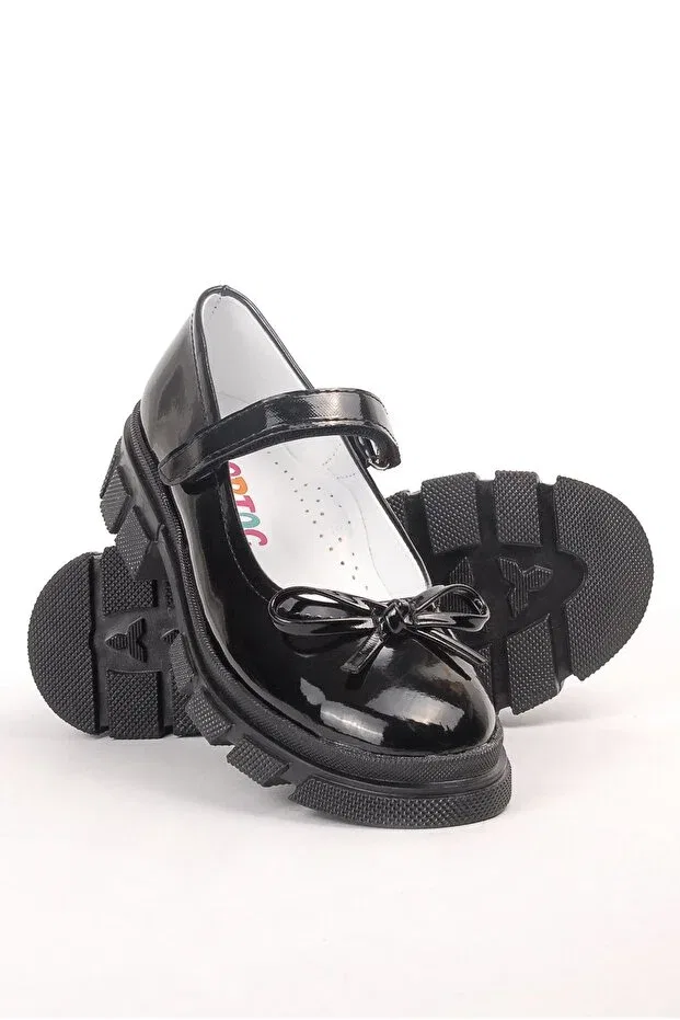 Детские балетки для девочек из лакированной кожи Rıdvan Çelik, Black Patent Leather — фото 3