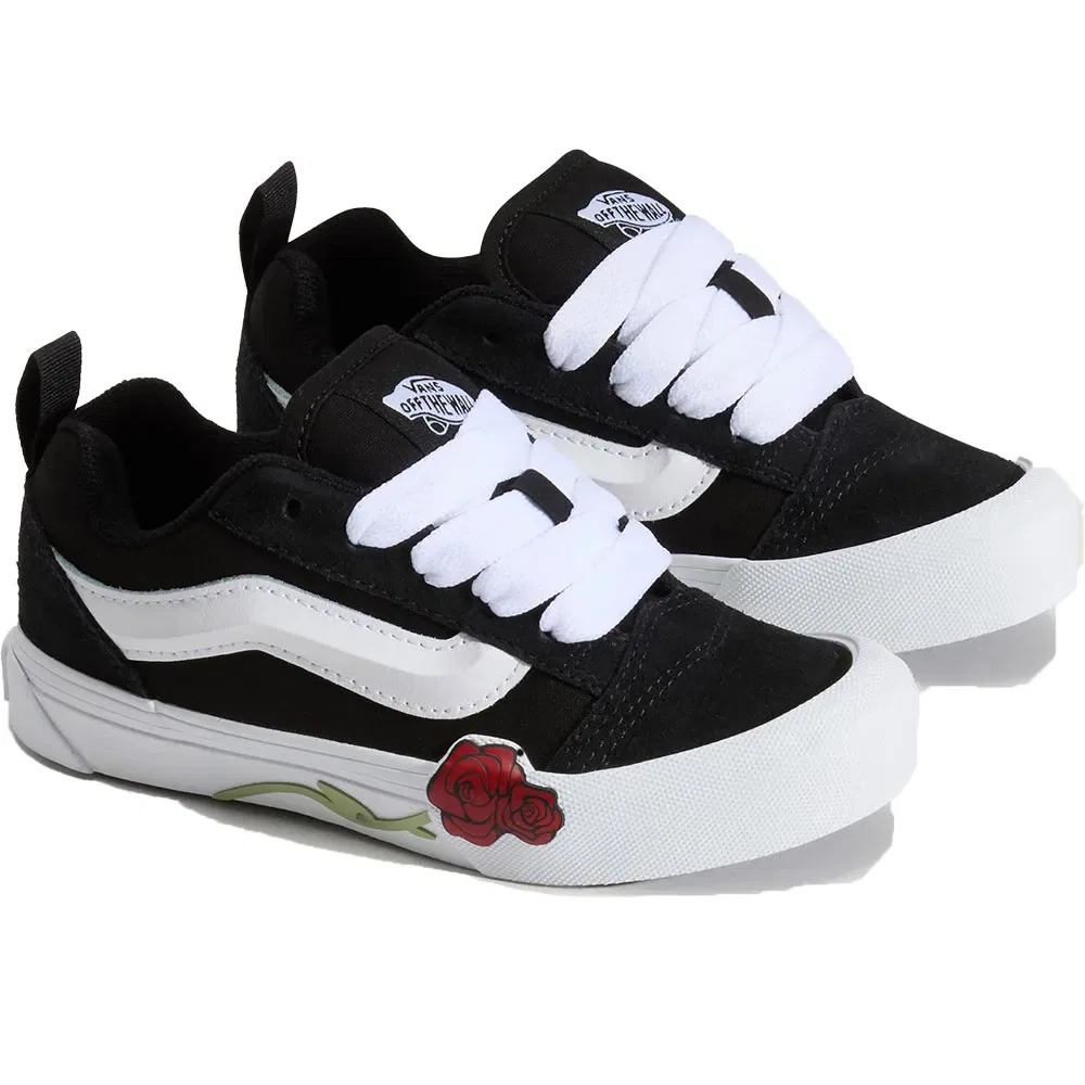 Детские кроссовки с объемным кантом Vans Knu Skool Rose, Black — фото 2