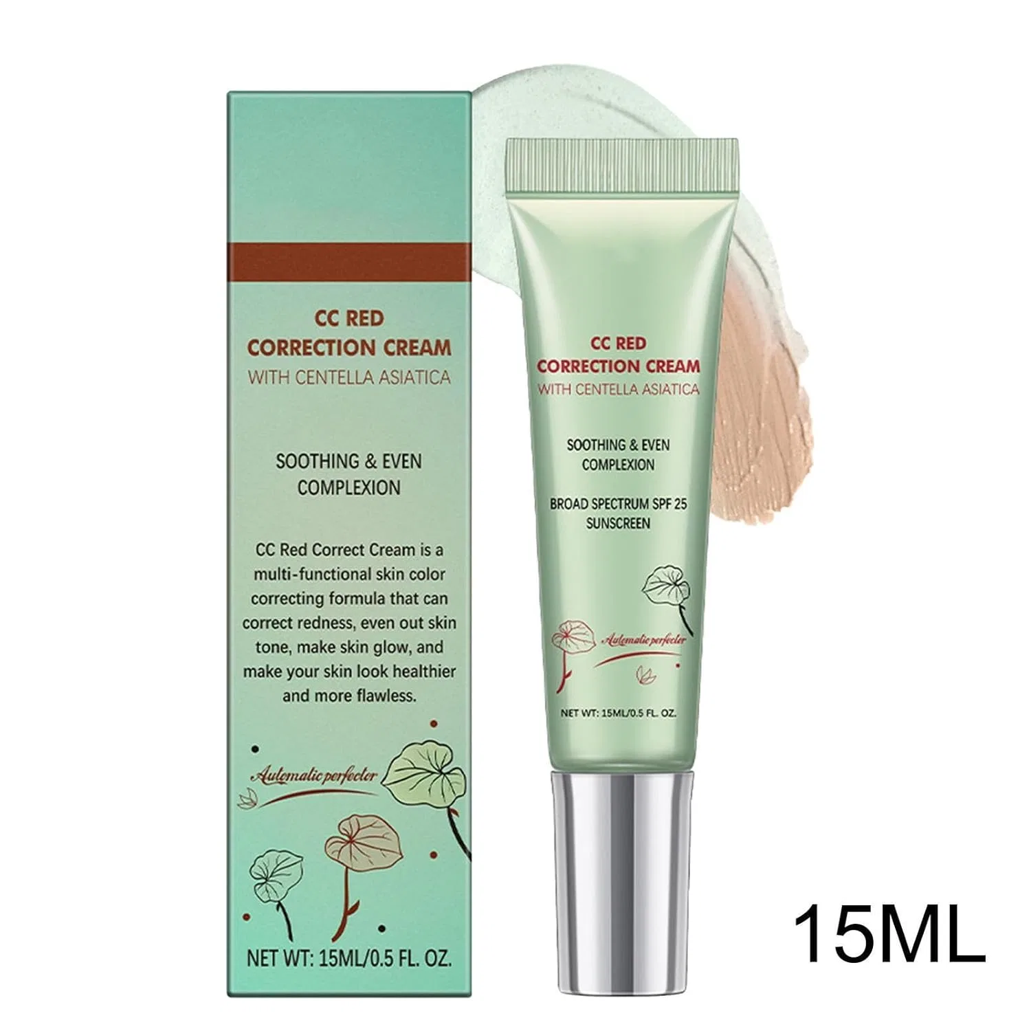 Крем-корректор CC Red Correct с центеллой азиатской, 15 мл Generisch, Green — фото 3