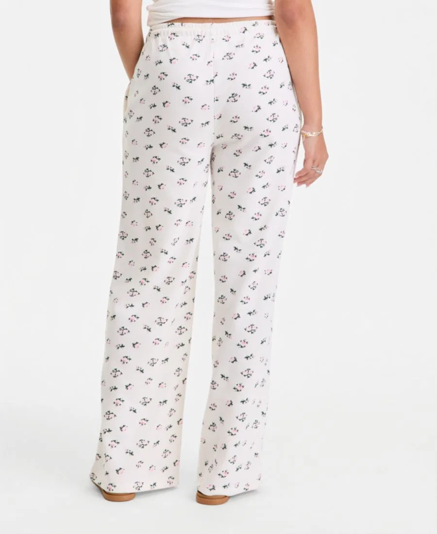 Спортивные брюки с принтом и широкими штанинами, на кулиске Rebel Veil, White Floral — фото 3