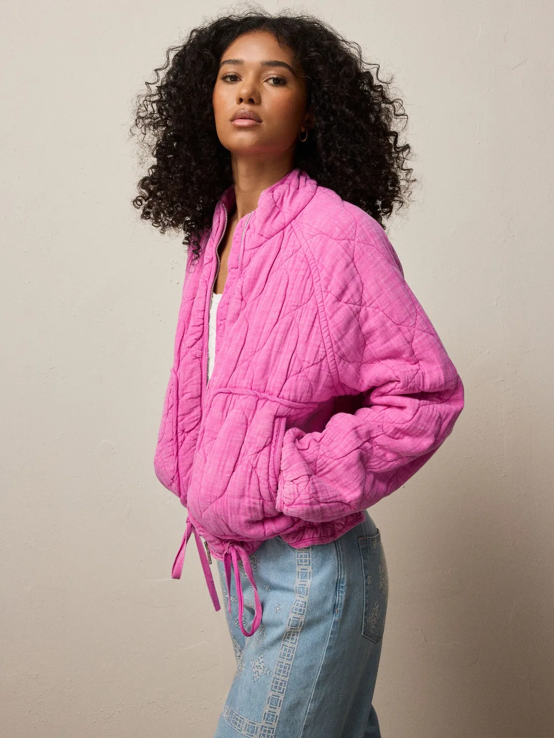 Куртка стеганая Fluro Pink Quilted Jacket Next, флуоресцентно-розовый