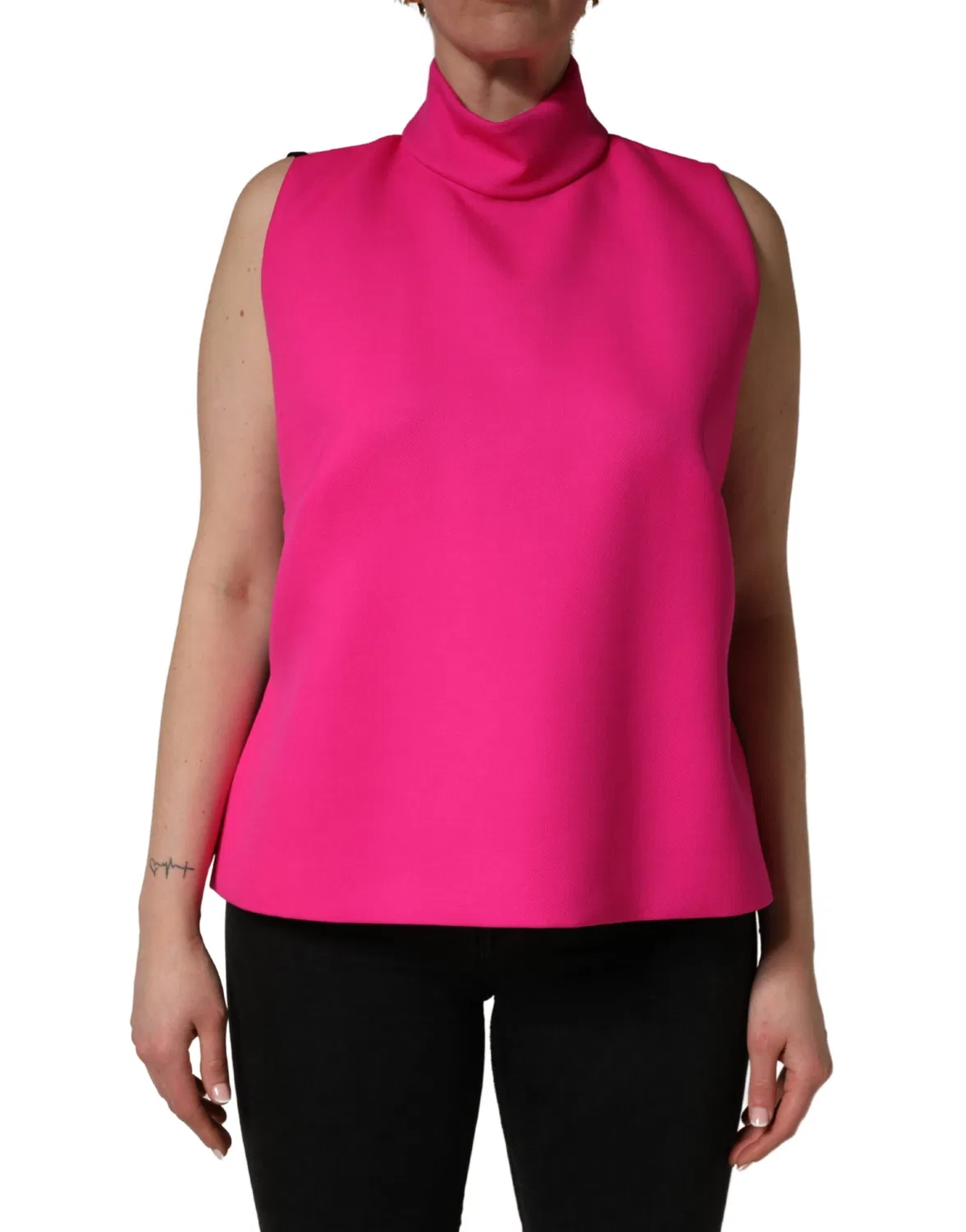 Женский топ без рукавов с открытой спиной Sleeveless Mock Neck Dolce & Gabbana, Pink