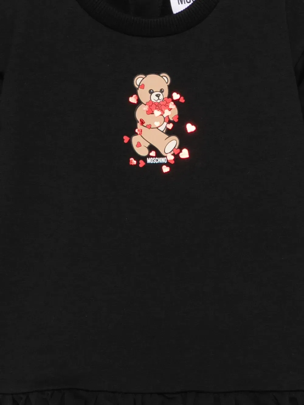 Платье с оборками и Медведем Тедди Moschino Kids, черный — фото 3