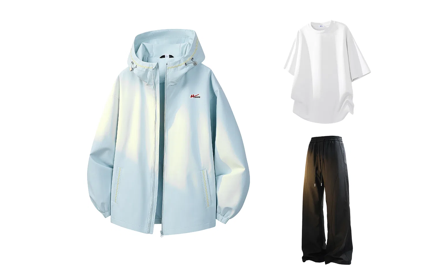 Детский комплект из софтшелл куртки и брюк Glacier Blue+White+Black (DIY Badge) WARRIOR