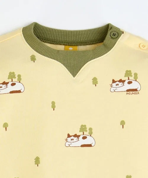 Детский комплект из лонгслива и брюк с принтом животных moimoln, Yellow — фото 4