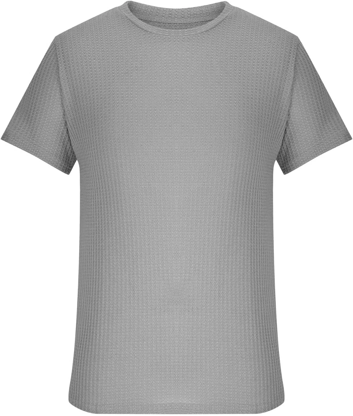 Мужская свободная футболка с вафельной текстурой, Gray — фото 2