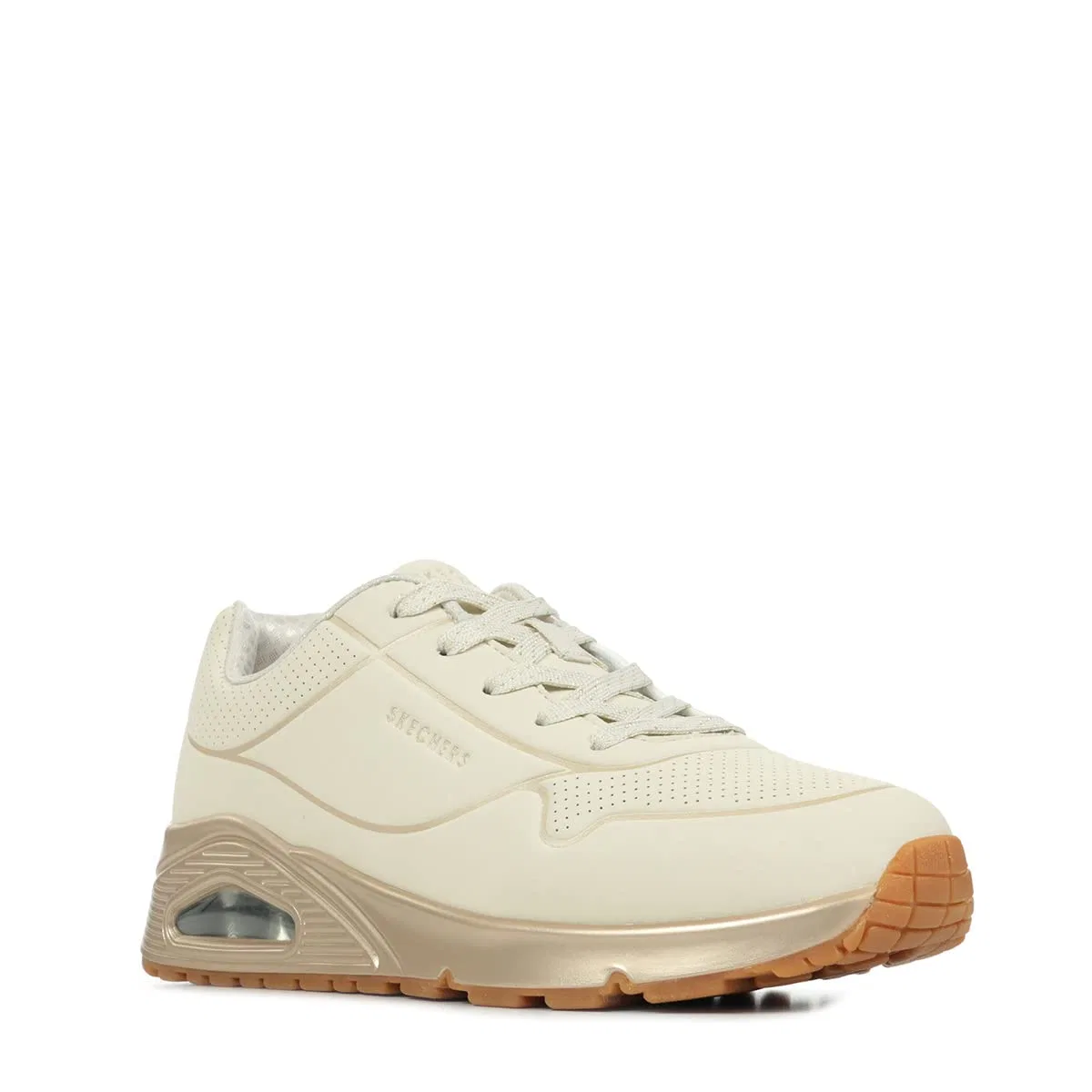 Детские кроссовки для девочек с платформой Uno Gen1 Cool Heels Skechers, Natural Synthetic Trim — фото 3