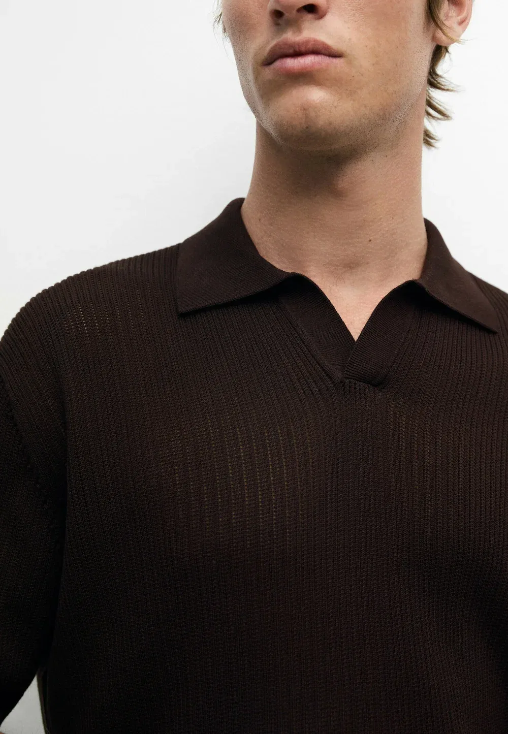 Рубашка поло Massimo Dutti, Bordeaux — фото 4