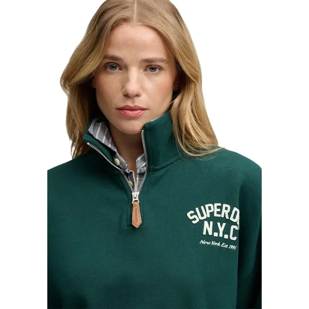 Худи на молнии Superdry Country Club Applique, зеленый — фото 3