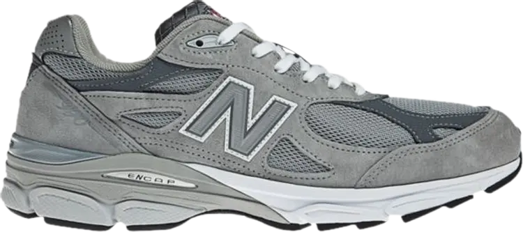 Кроссовки New Balance 990v3 Made in USA 2E Wide'Grey White', серый — фото 2