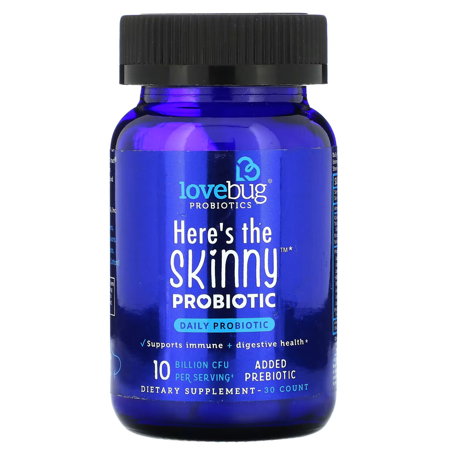 

LoveBug Probiotics, Here's The Skinny, пробиотик, 10 млрд КОЕ, 30 капсул