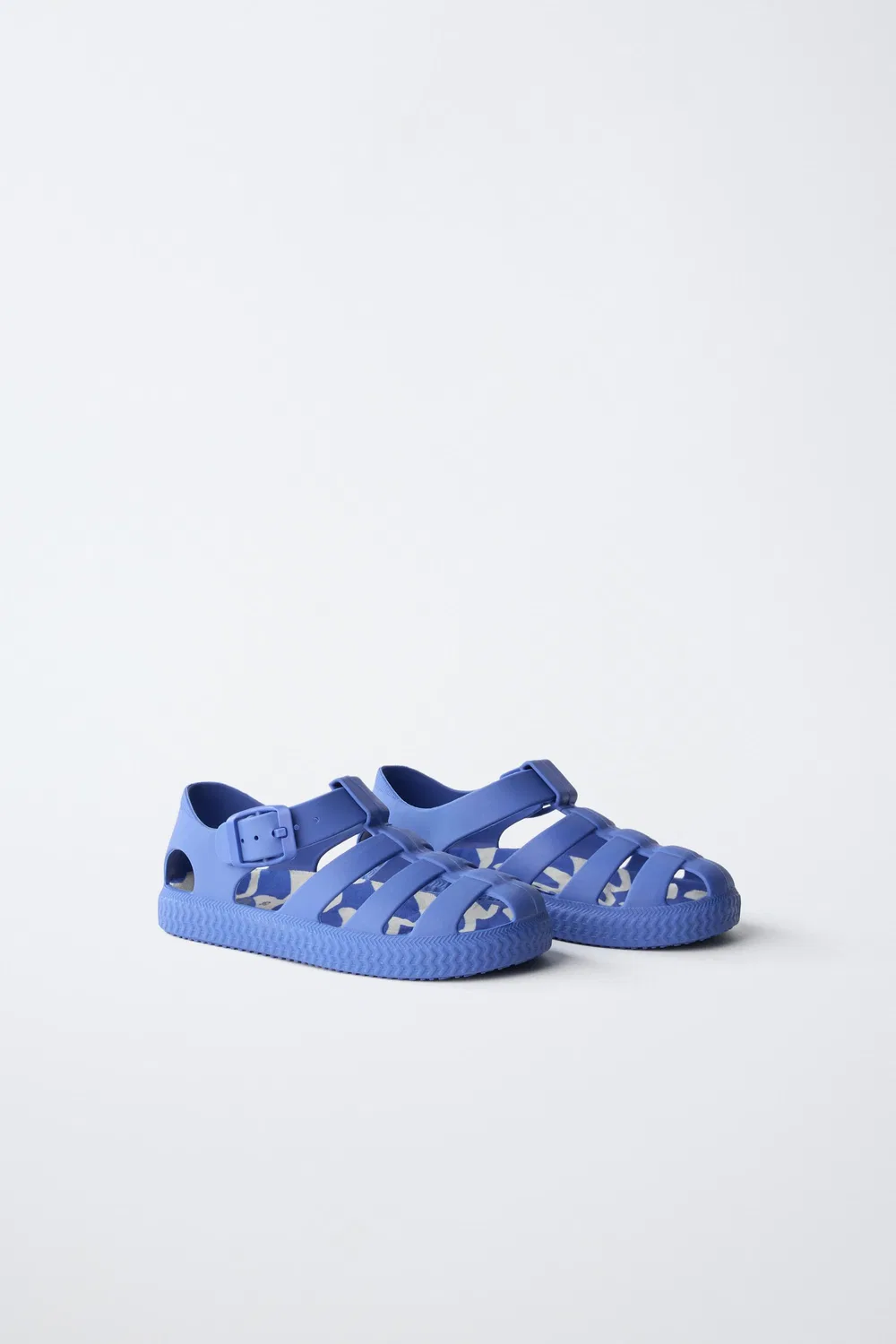 Сандалии с резиновой клеткой ZARA, Blue — фото 2
