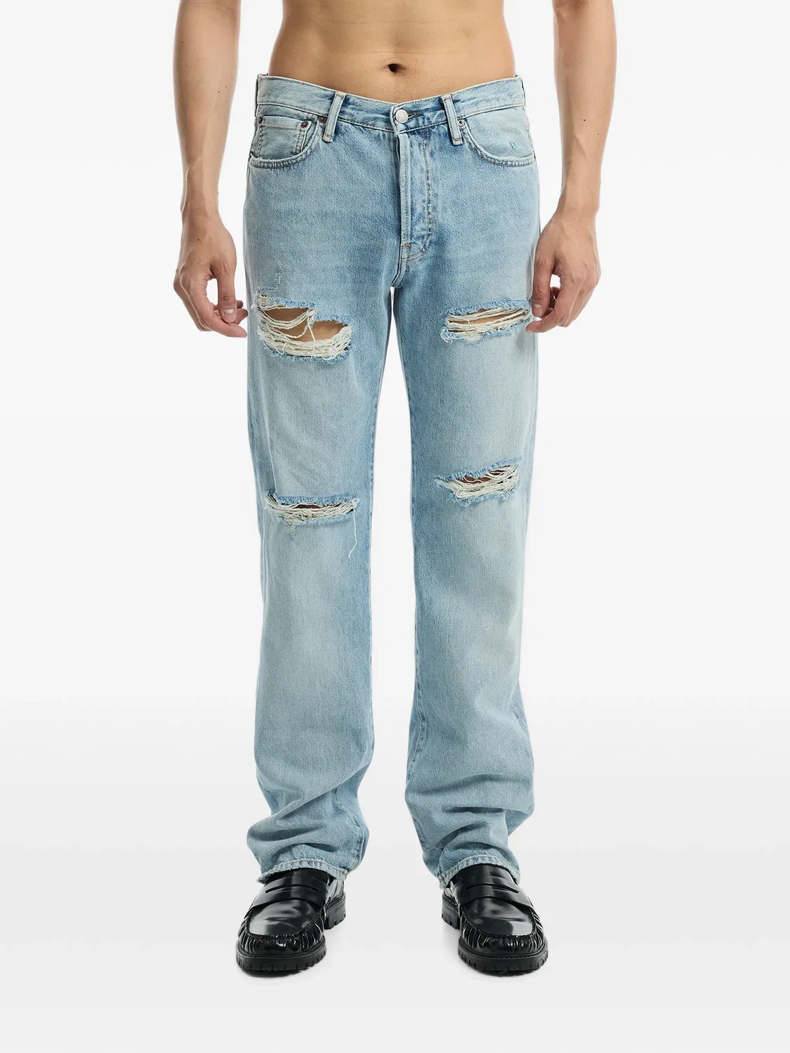 Джинсы 1996M с эффектом потертости Acne Studios, синий