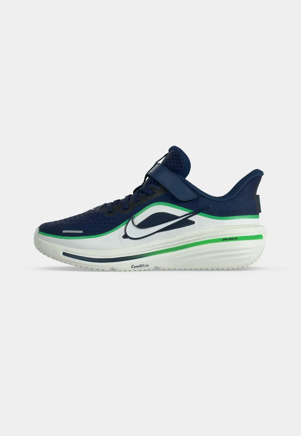 Кроссовки Air Winflo 12 унисекс для бега по улицам Nike Performance, Midnight Navy/Summit White/Green Spark — фото 2