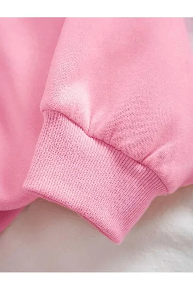 Детские свитшот для девочек хлопковый с принтом Los Angeles Serays Moda, Pink — фото 3