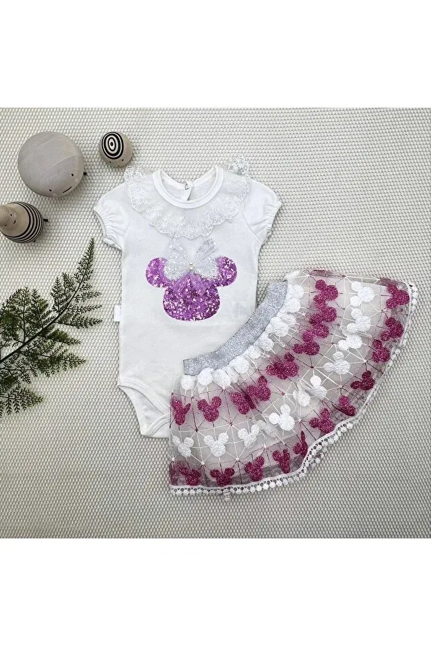 Детский комплект для девочек с пайетками и вышивкой Beruflic, Fuchsia