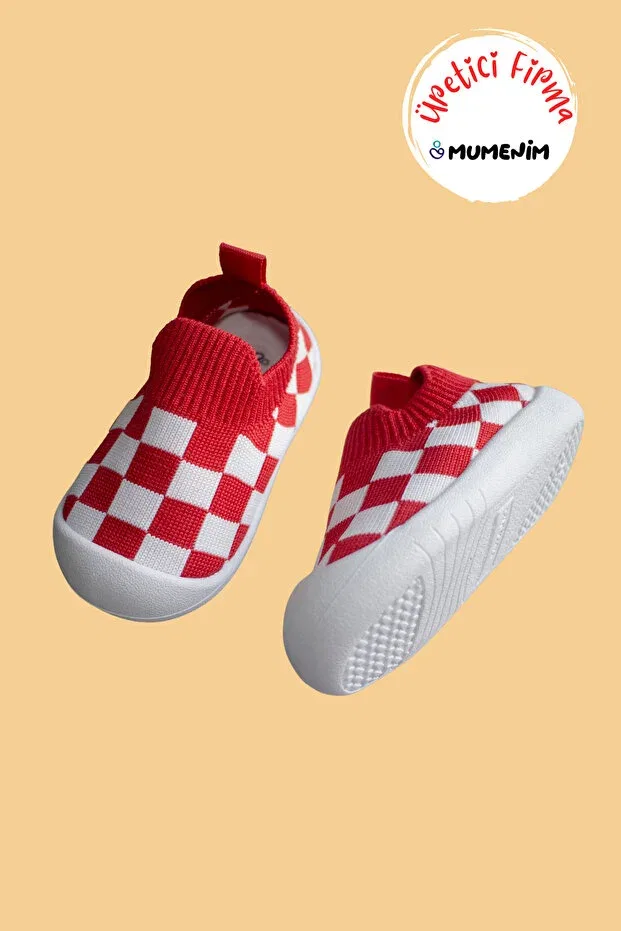 Детские кроссовки для девочек без шнурков Mumenim, Red-White