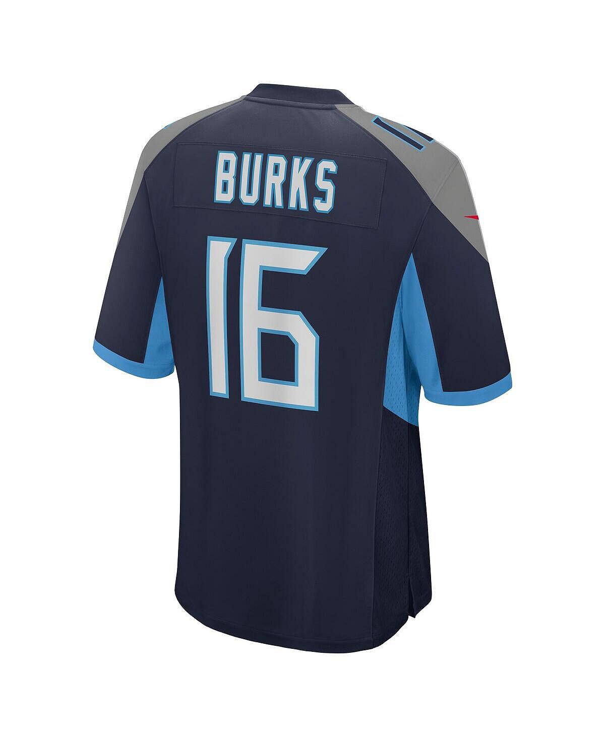 Мужская футболка treylon burks navy tennessee titans 2022 nfl draft first round game jersey Nike, синий — фото 3