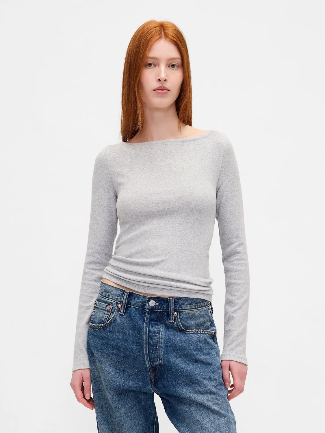Серая футболка с длинным рукавом Gap Modern с коротким рукавом