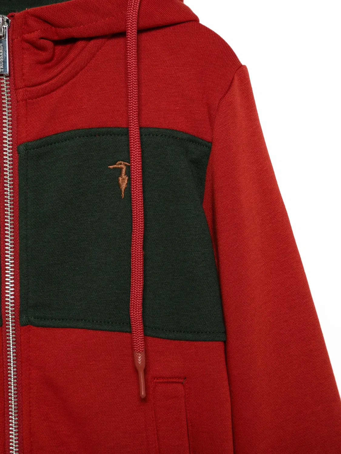 Худи с длинным рукавом на молнии Trussardi, красный — фото 2