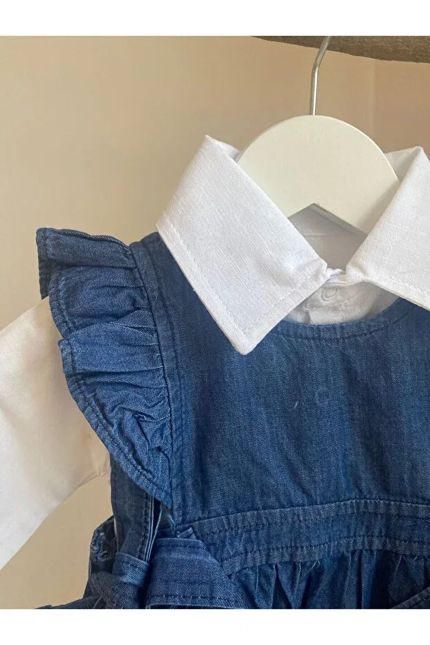 Детский комбинезон для девочек джинсовый Butik, Navy Blue — фото 4