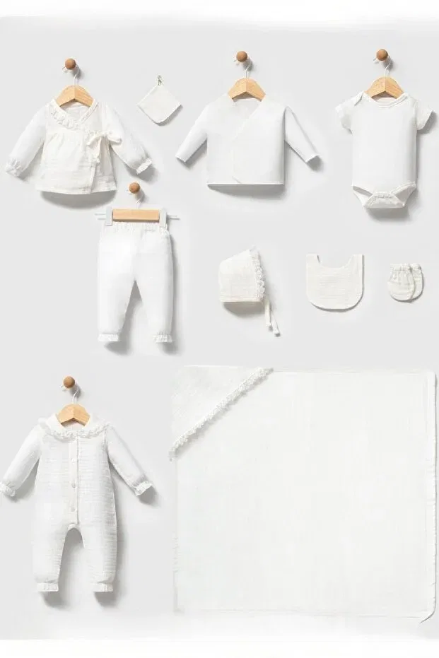 Детский комплект боди-комбинезонов для новорожденных девочек Basics Cherub Baby, Ecru