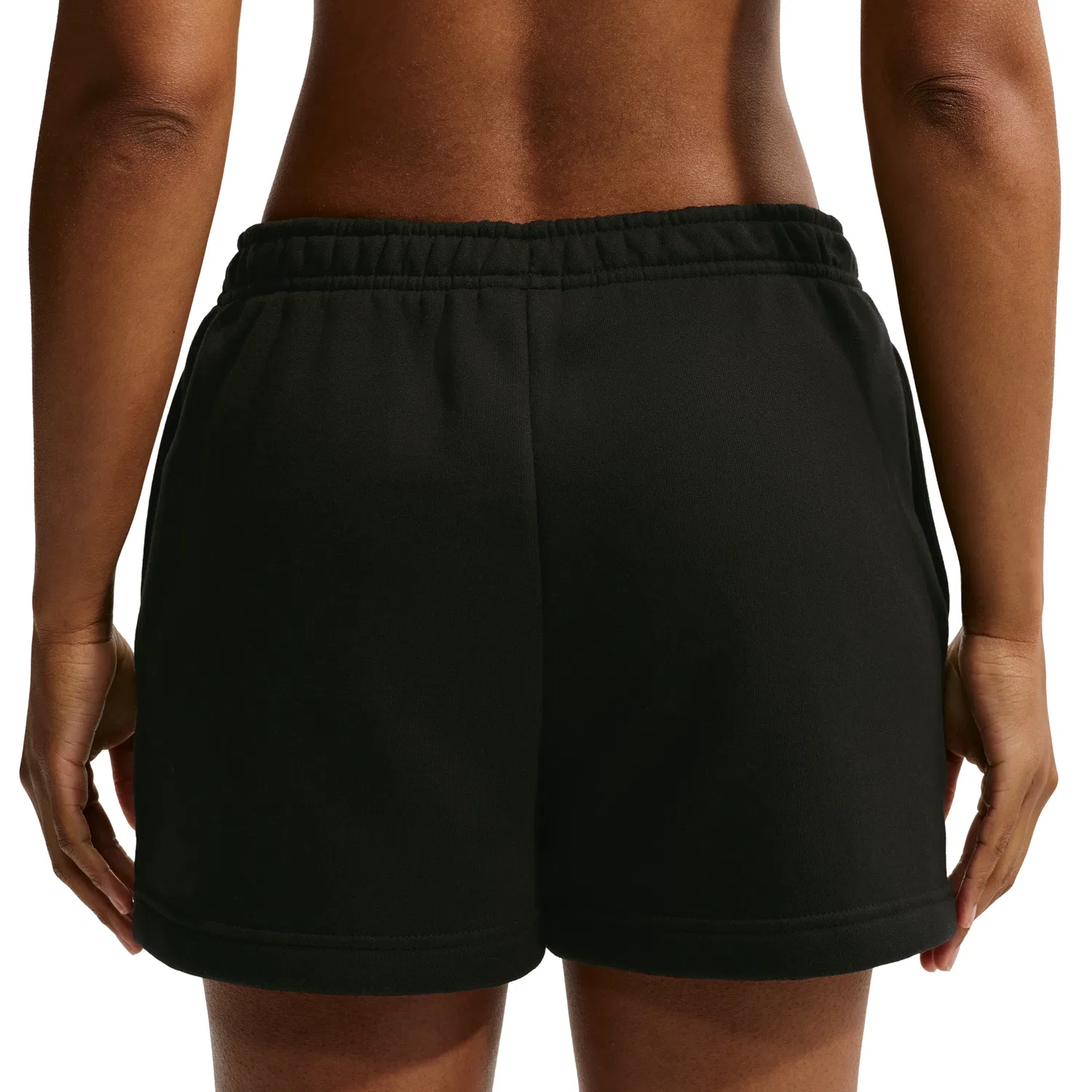 Женские шорты Studio Fleece Medium Mid-Rise Shorts 'Total Black Sail' Nike, Total Black/Sail — фото 2