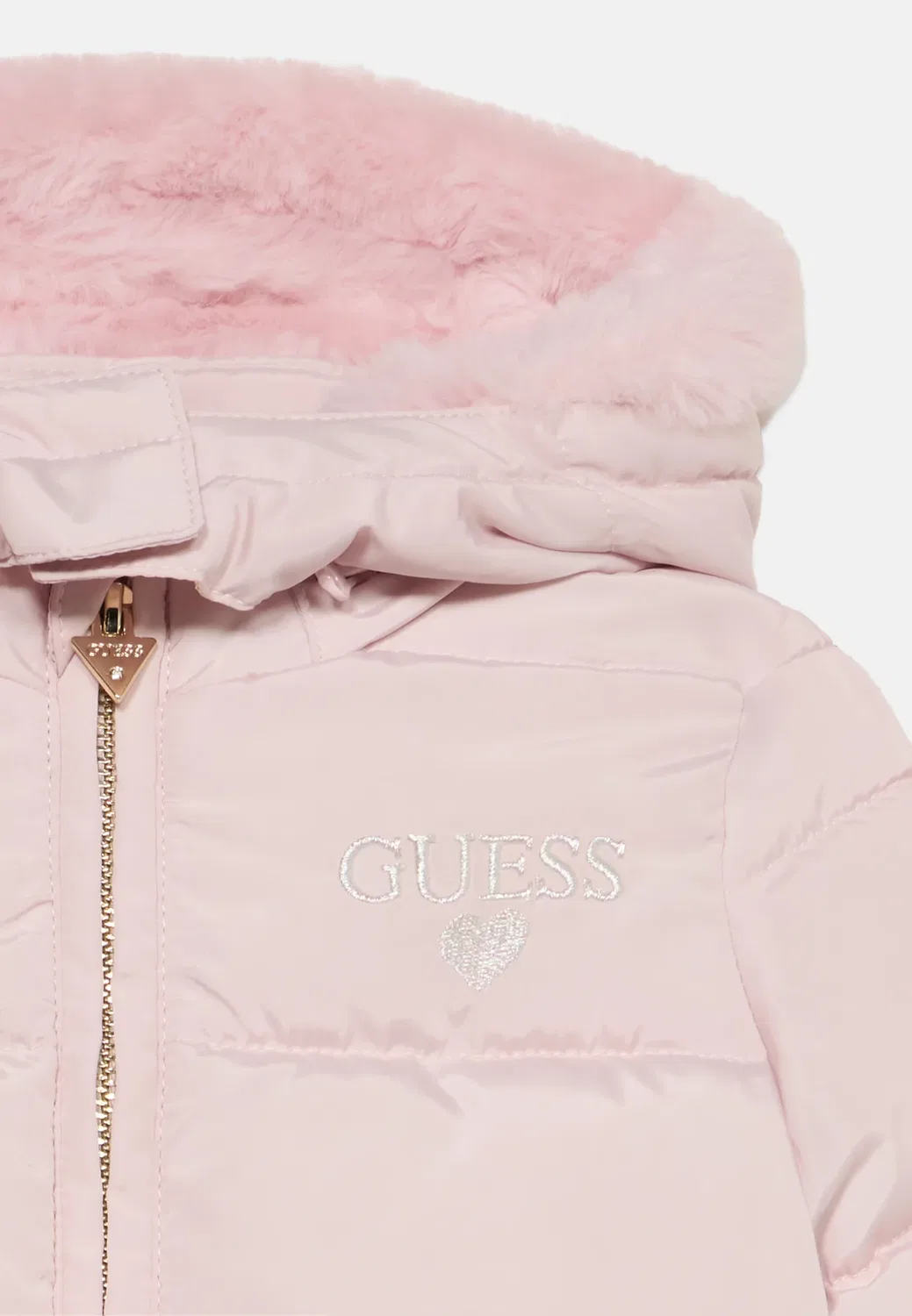 Пуховая куртка с капюшоном на молнии - зимнее пальто Guess, Romantic Lilac — фото 4