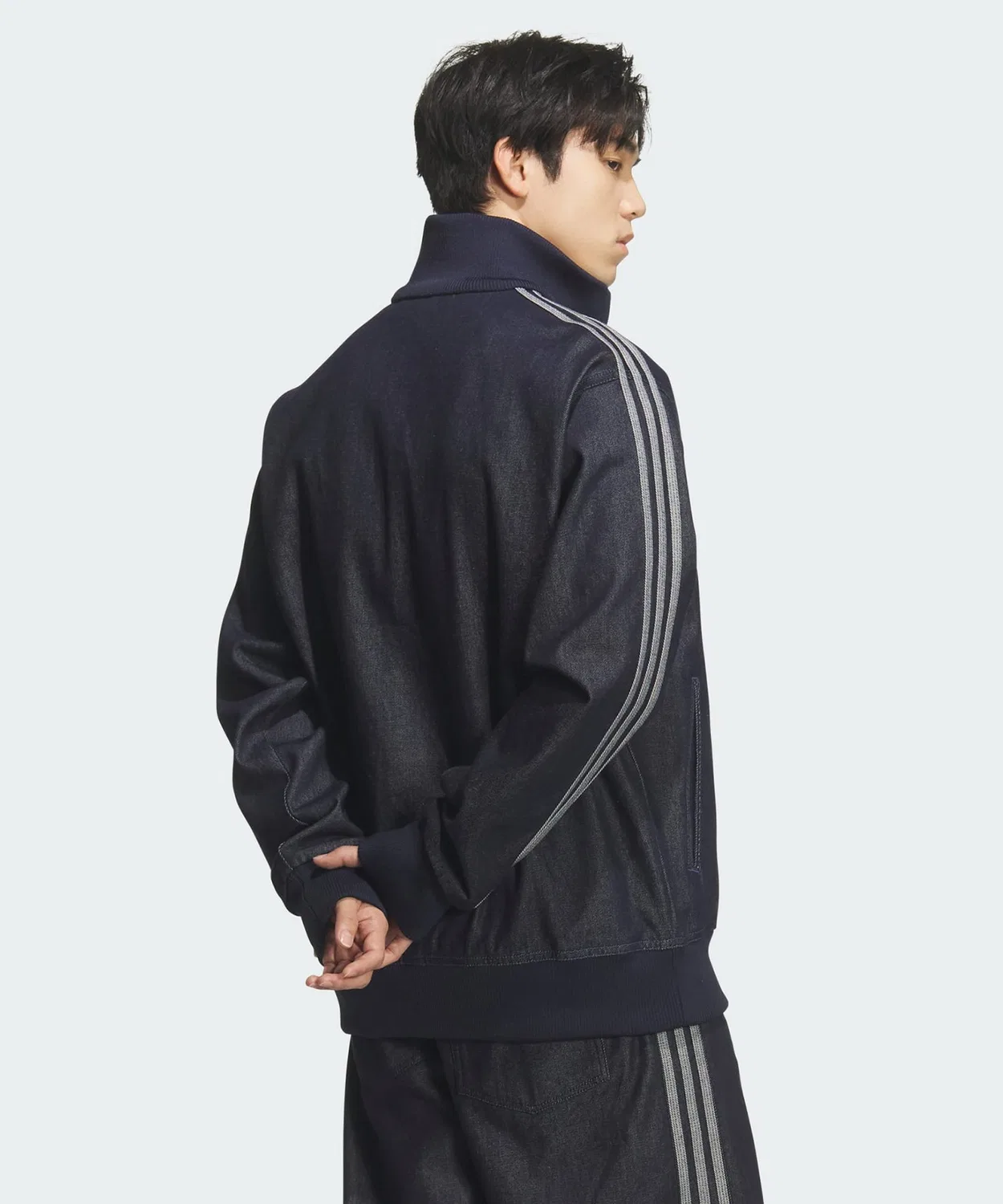 Мужская джинсовая куртка-трактор с принтом Firebird Adidas Originals, Indigo Blue — фото 3