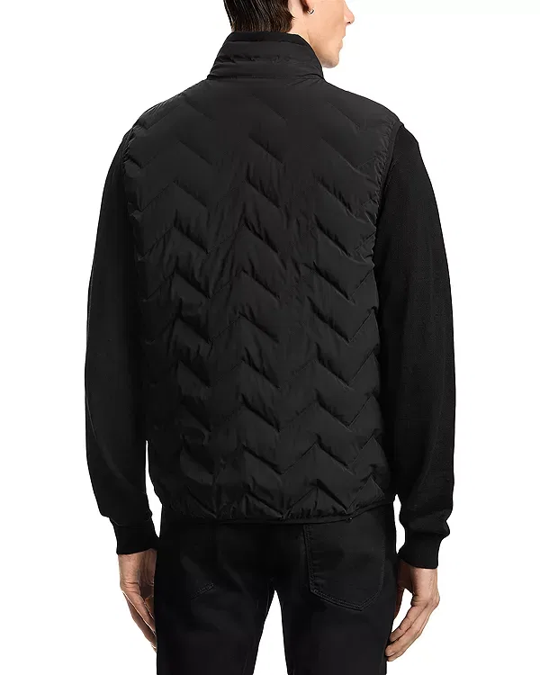 Мужской жилет с принтом Essential Chevron Quilted Vest Emporio Armani, Black Beauty — фото 3