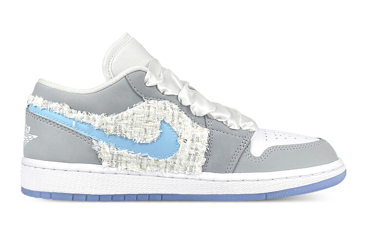 Кроссовки Air JORDAN 1 Vintage Basketball Shoes Women's Low-Top White Blue/Gray — фото 2