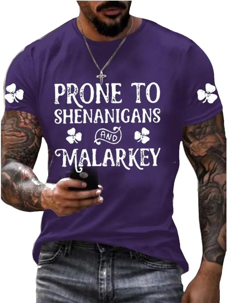 Мужская футболка с принтом Prone to Shenanigans and Malarkey, Purple