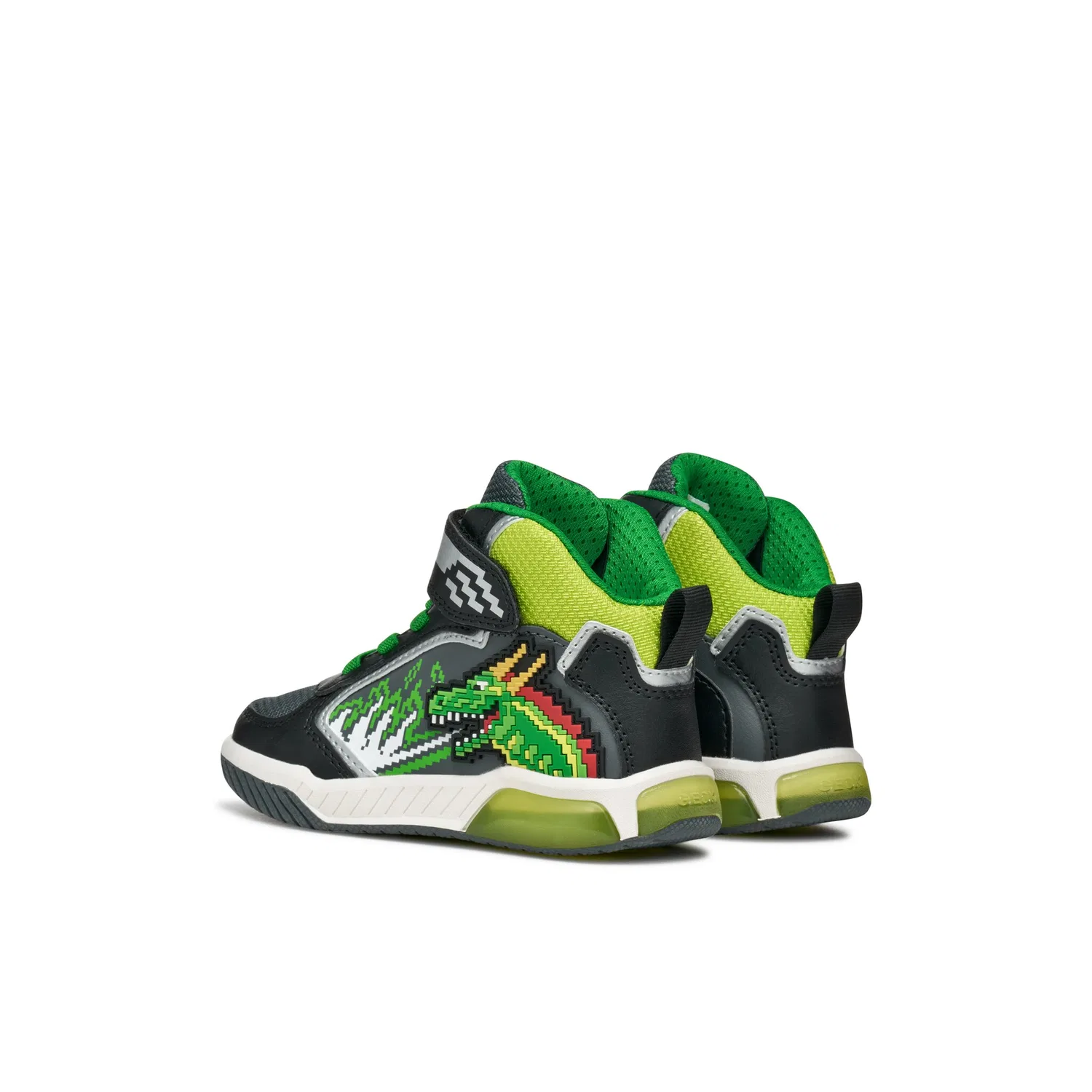 Детские кроссовки с подсветкой Geox, Black/Lime — фото 2