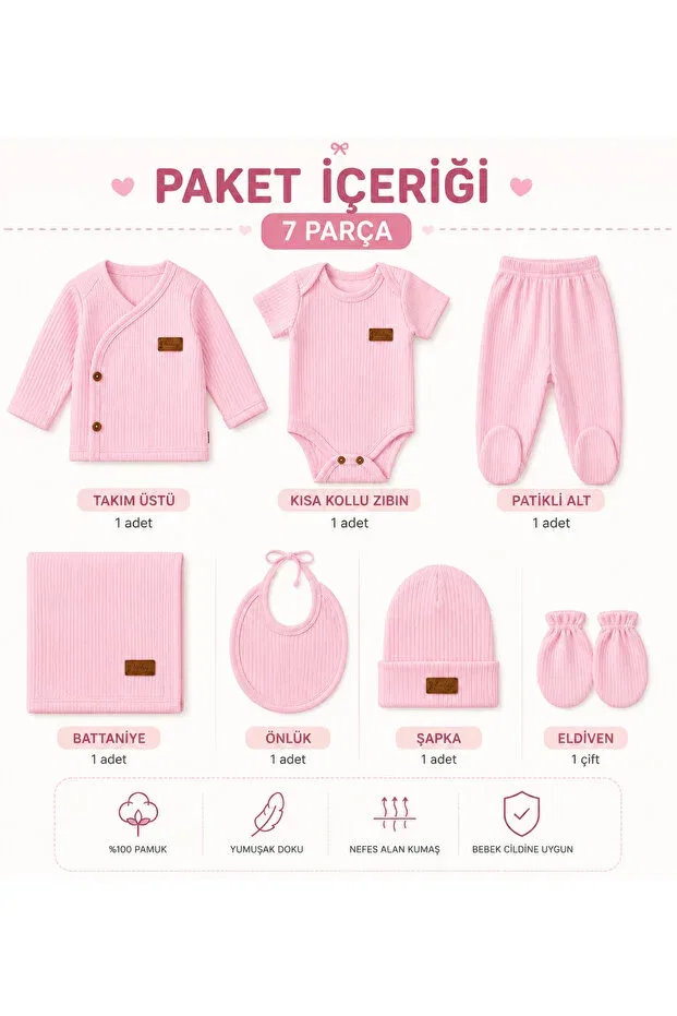 Детский комплект для новорожденных хлопковый Lumy Kids, Pink — фото 2
