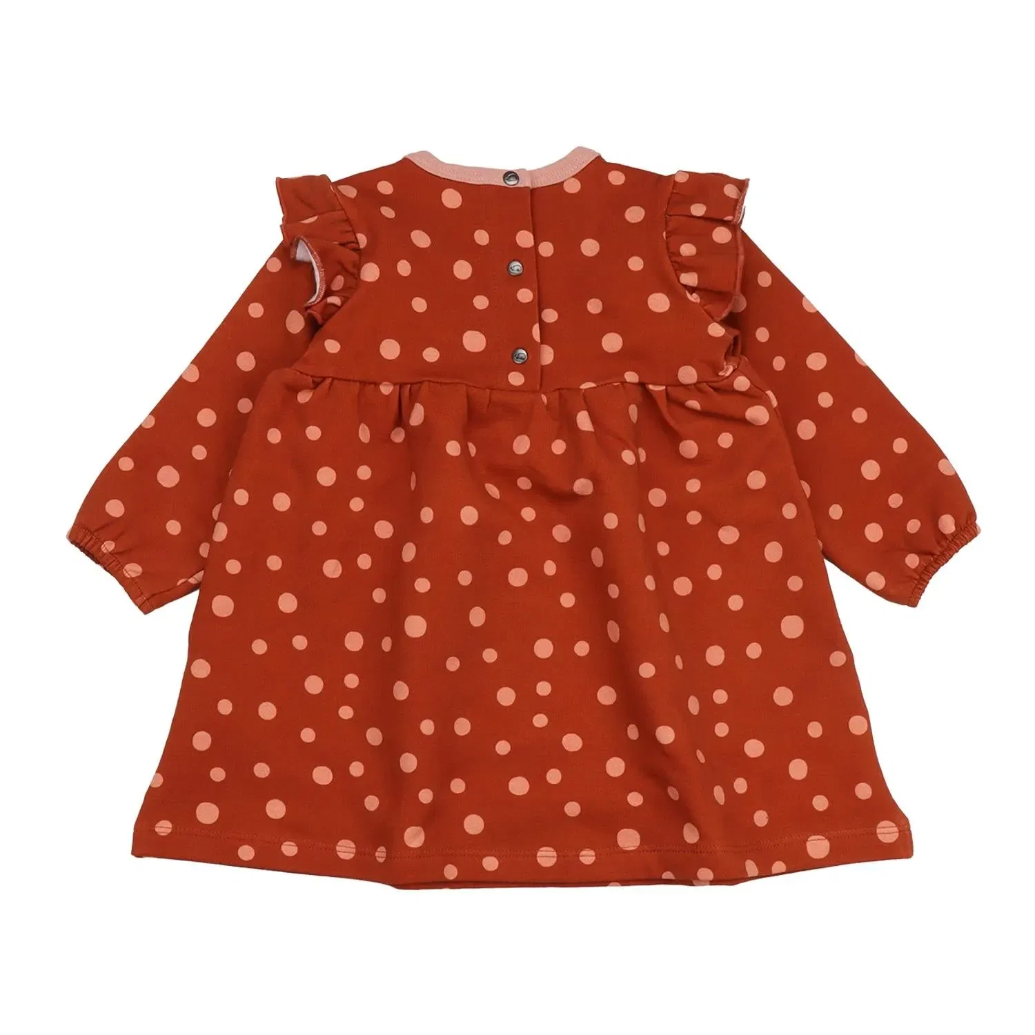 Платье из футера с принтом Brown Dots Walkiddy, коричневый — фото 2