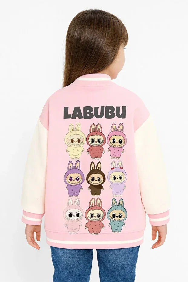 Детская куртка для девочек с принтом labubu college Kidmark Çocuk Modası, Multicolor