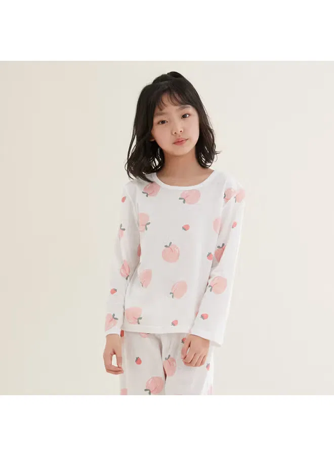 Комплект пижамы детской с длинным рукавом j3106 Red Bean, белый