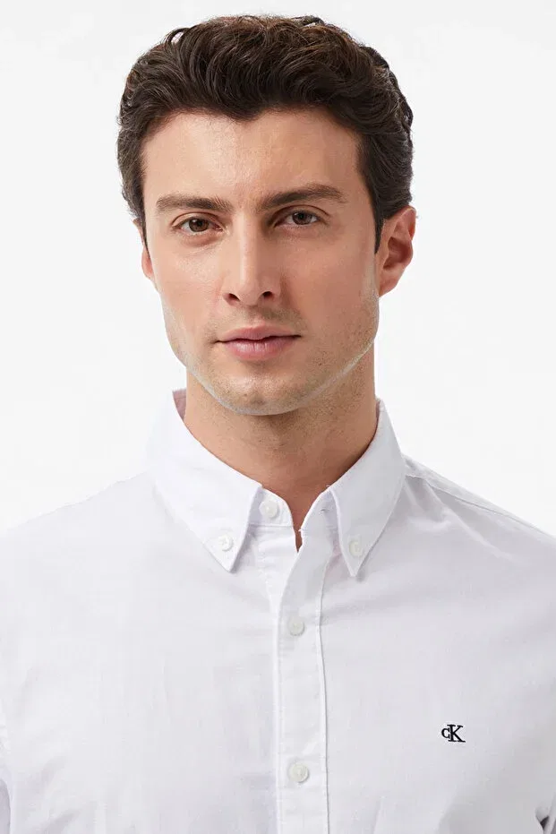 Мужская рубашка с длинным рукавом Calvin Klein, White — фото 4