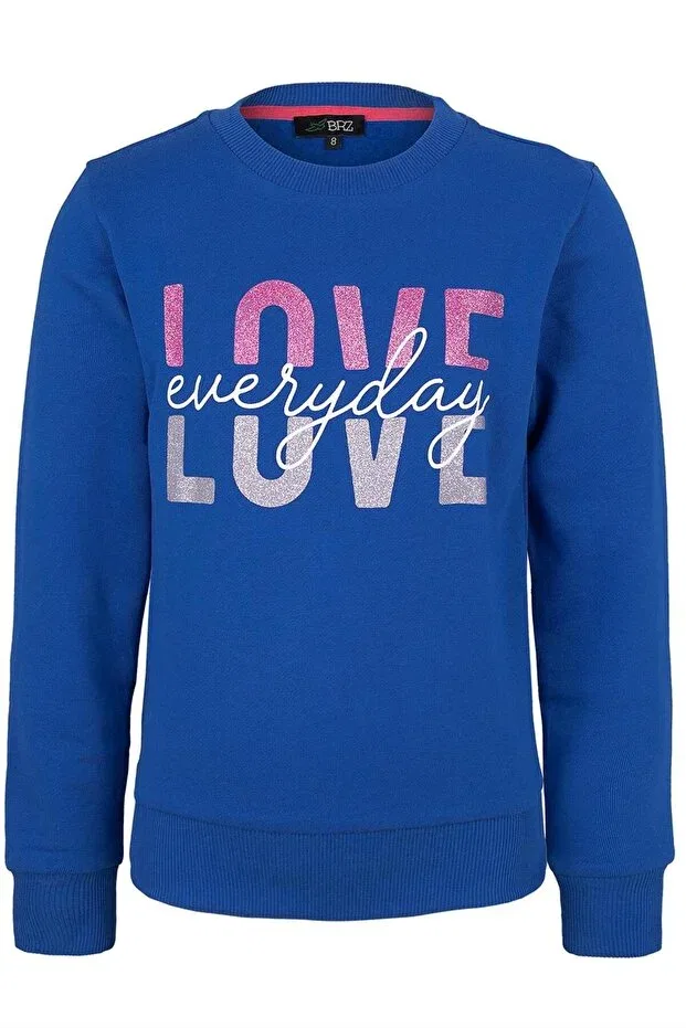 Детское худи для девочек с принтом Love Brz Kids, Saks Blue