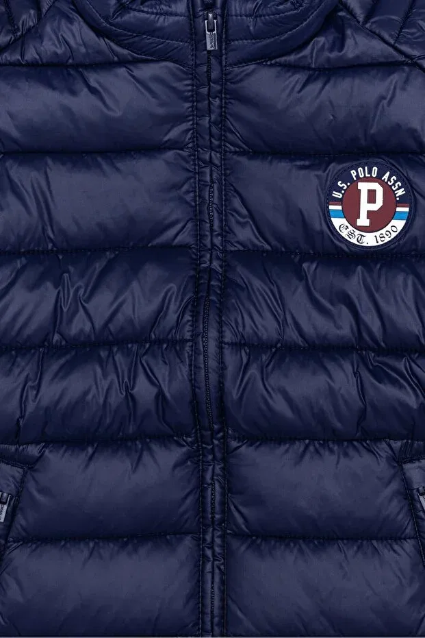 Детское пальто для девочек с длинным рукавом U.S. Polo Assn., Navy Blue — фото 3