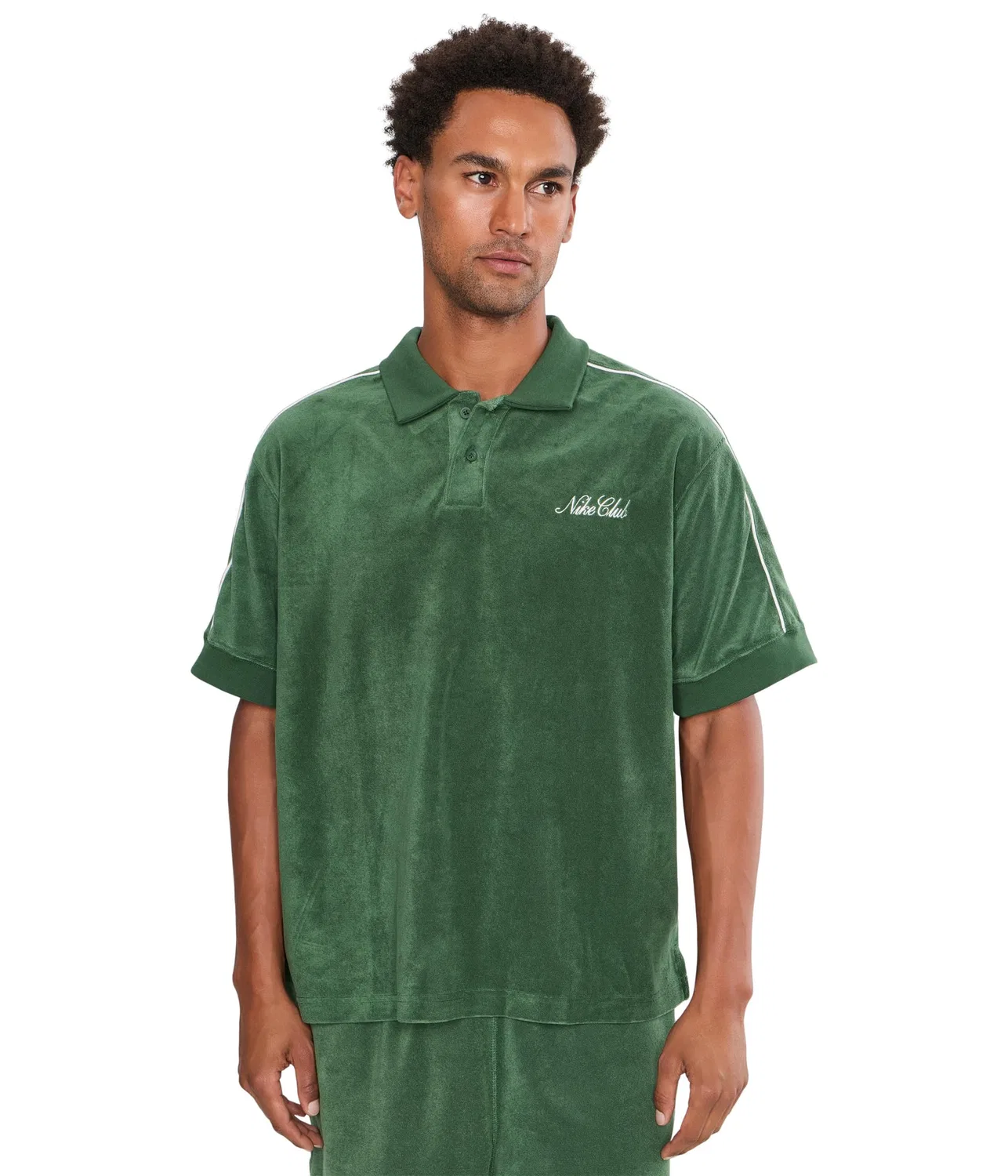 Поло из махрового трикотажа Club Terry Polo NCC Nike, Fir/Ale Brown/White/Ale Brown