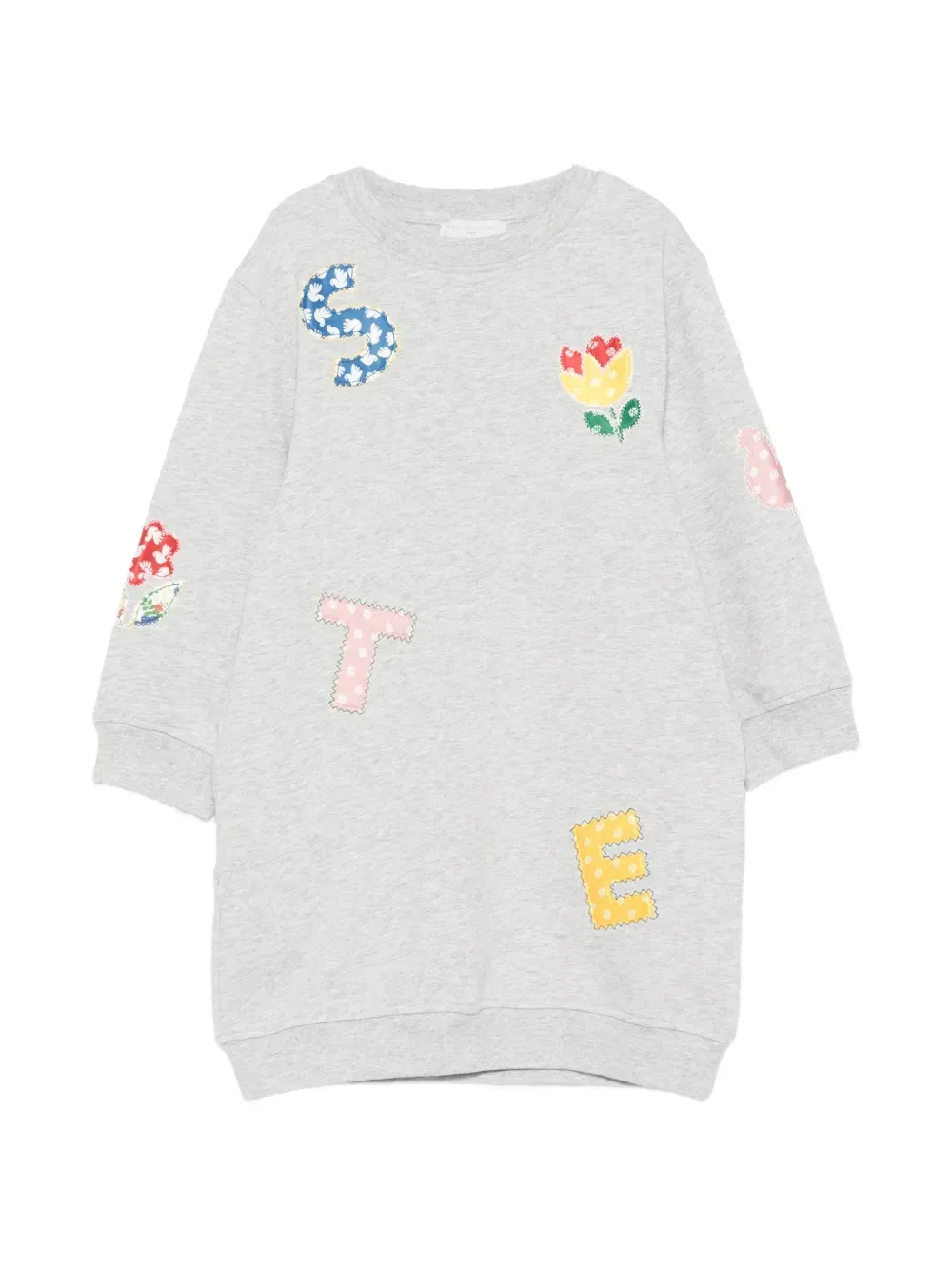 Платье-футболка с латками Stella Mccartney Kids, серый