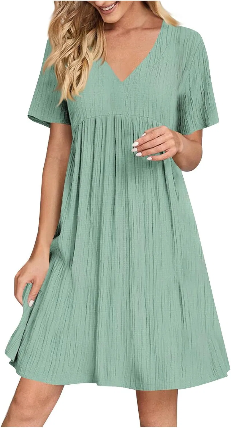 Женское летнее платье с воротником-качели и воланами Mint Green