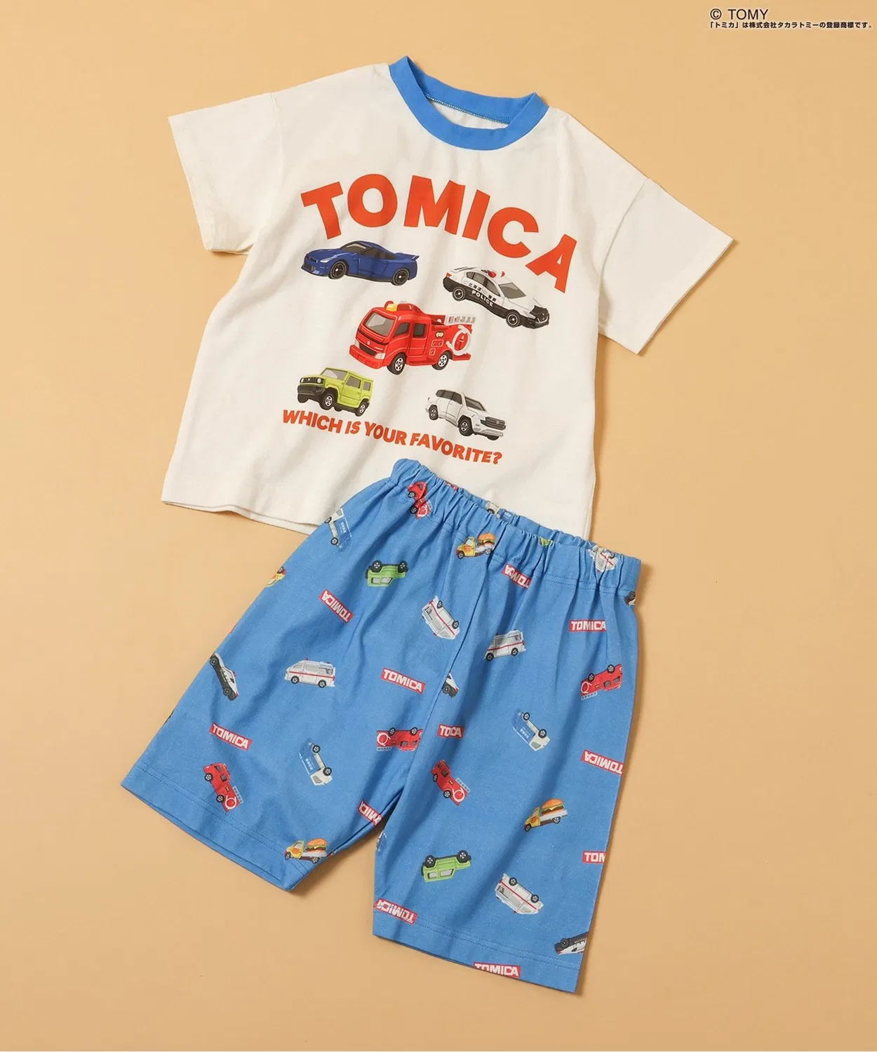 Детская пижама с принтом TOMICA BREEZE, Ivory