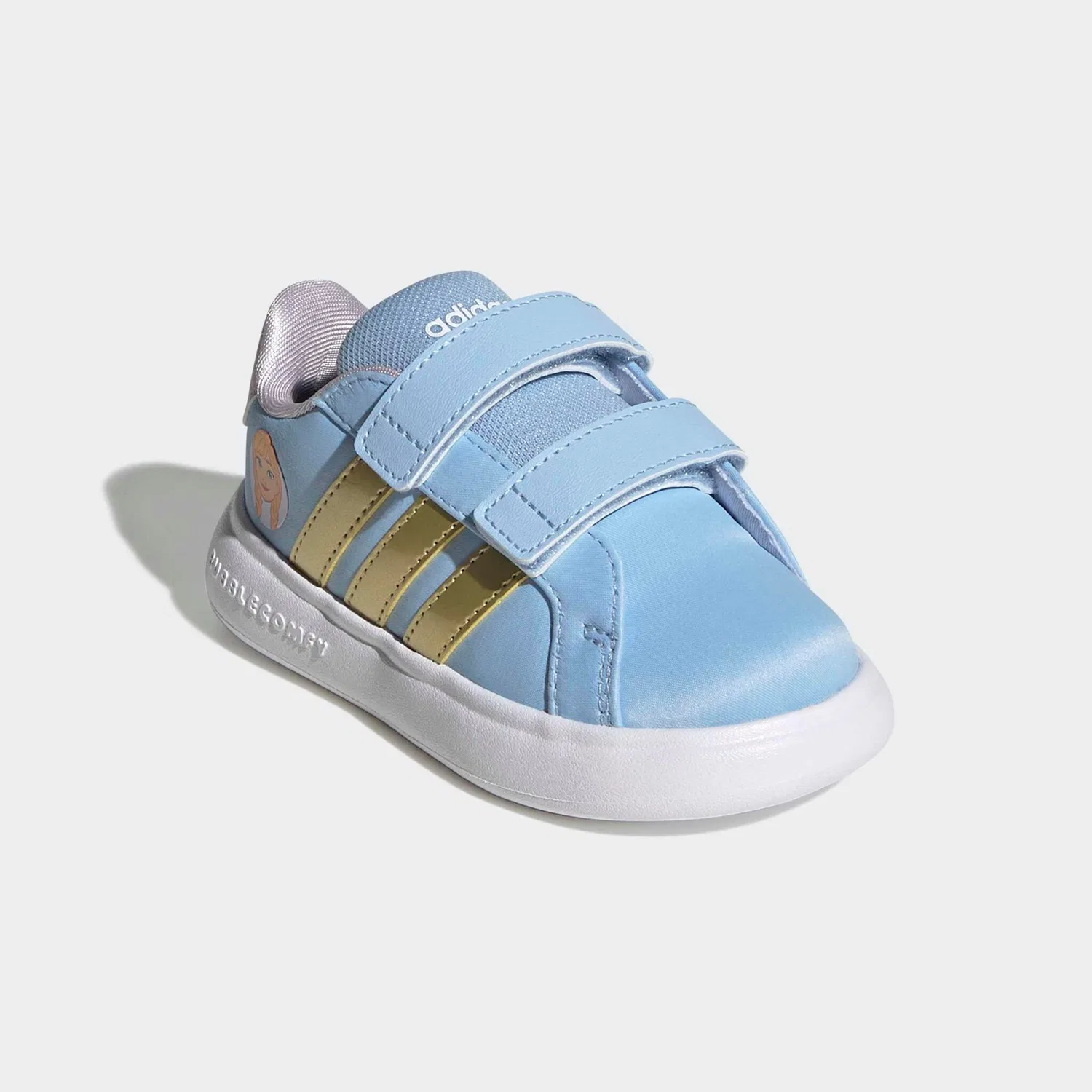 Детские кроссовки с липучкой Frozen Adidas Sportswear, Glow Blue/Gold Metallic/Ice Lavender