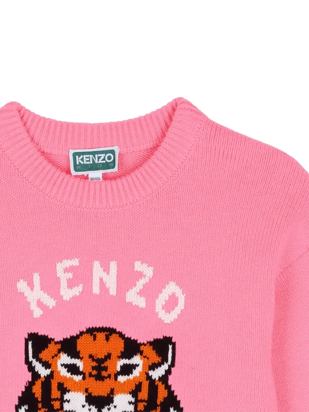Свитер вязки интарсия Kenzo Kids, розовый — фото 3